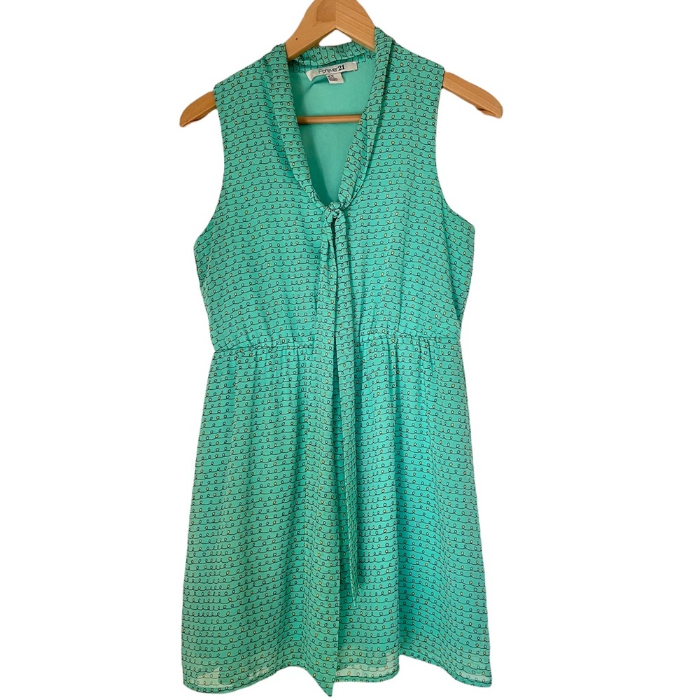 Forever 21 Mint Green Sleeveless Swing Dress Sz Med